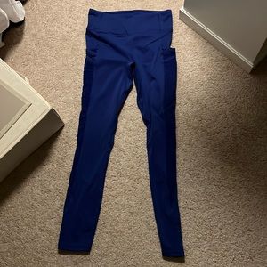 Royal blue, motion 365 Fabletics leggings, mesh side pockets